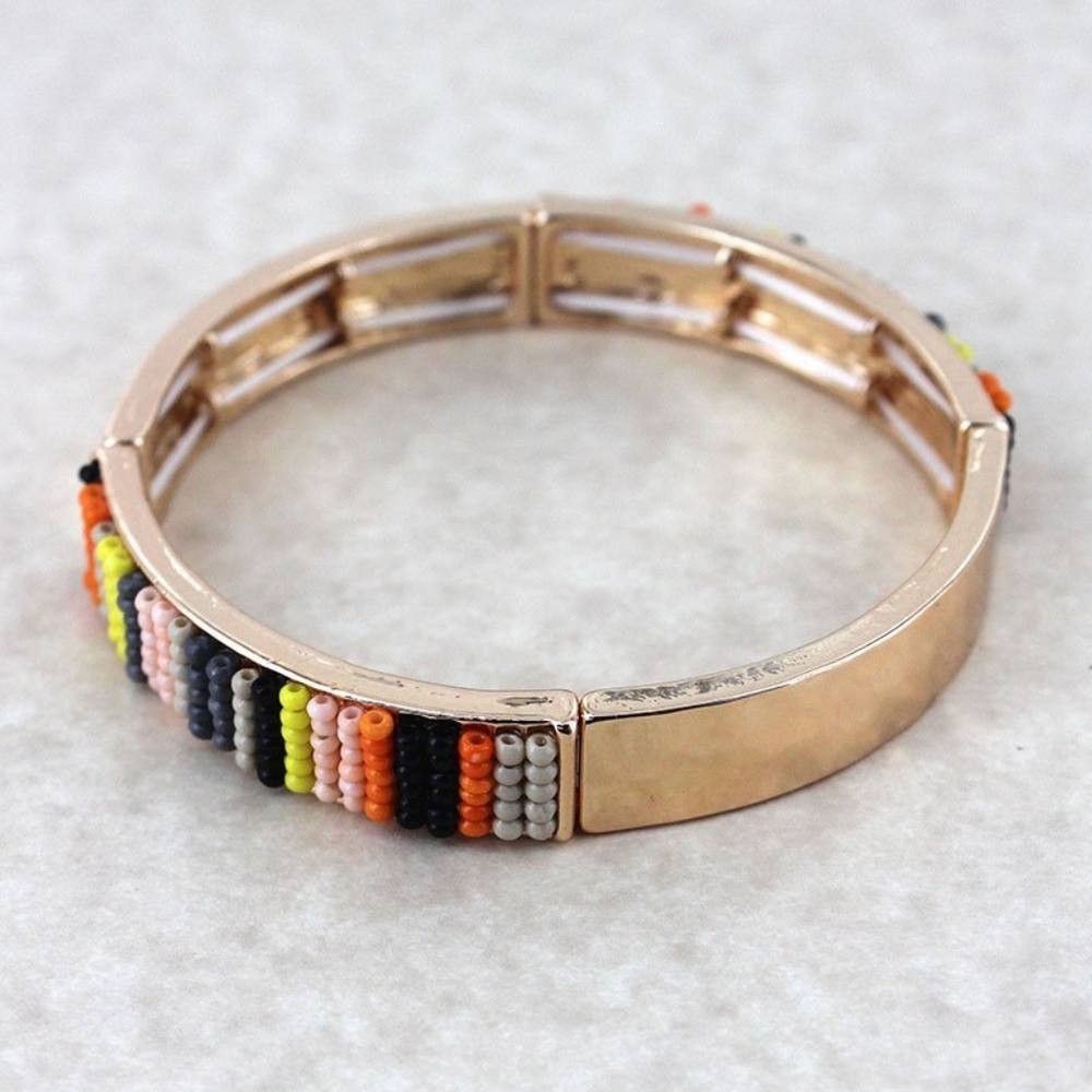 Seed Bead Bar Stretch Bracelet